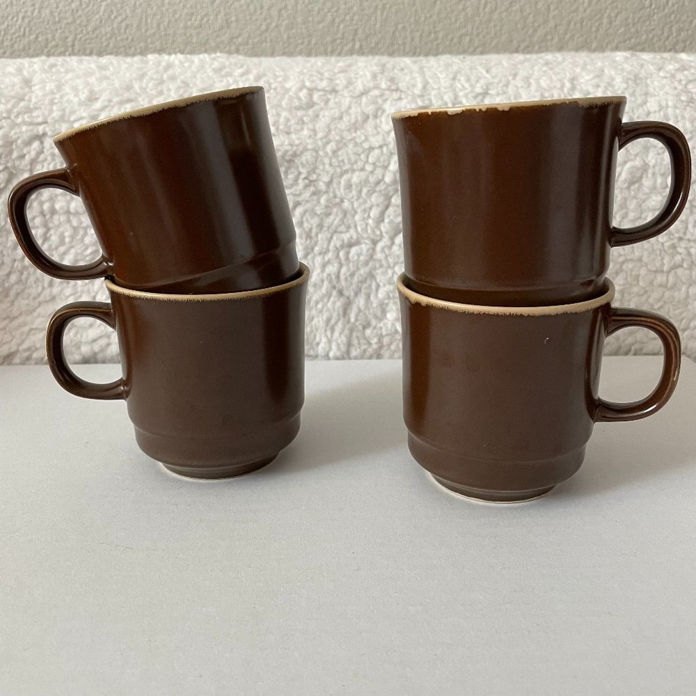 Vintage Retired Stoneware Espresso Mugs Made in Japan Set of 4